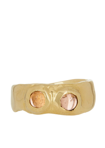 Archive Felt Ring in Brass - Peach & Pink