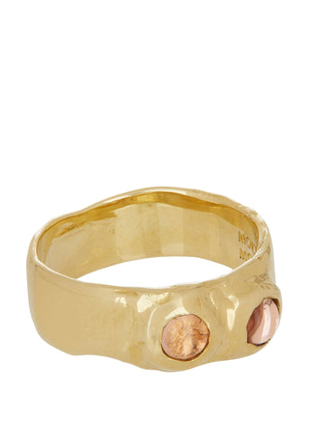 Archive Felt Ring in Brass - Peach & Pink