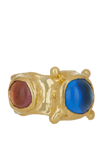 Archive Pulp Ring in Brass - Blue & Lavender