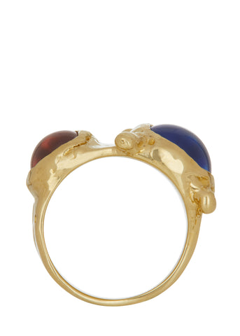 Archive Pulp Ring in Brass - Blue & Lavender