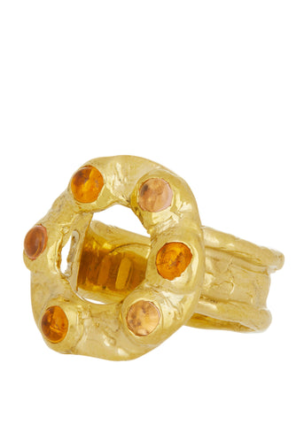 Archive Halo Ring in Brass - Pink & Yellow