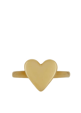 Archive Heart Ring in Brass