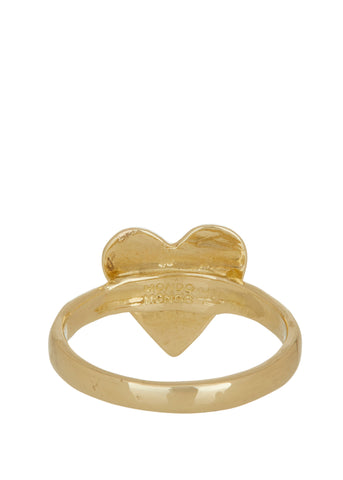 Archive Heart Ring in Brass