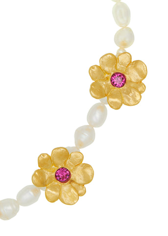 Archive Daisy Pearl Choker - Fuchsia