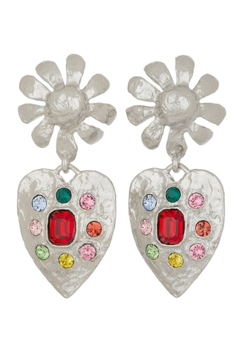 Archive Tropicana Earrings in Silver - Multi