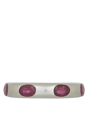 Archive Orbital Ring in Sterling Silver - Faceted Ruby