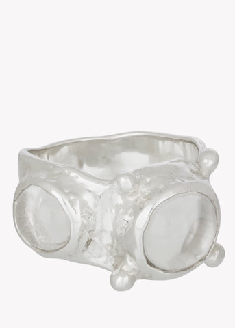 Pulp Ring in Sterling Silver - Crystal