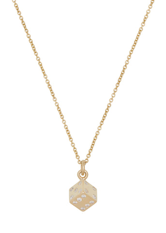Dice Necklace in 14k - Diamond