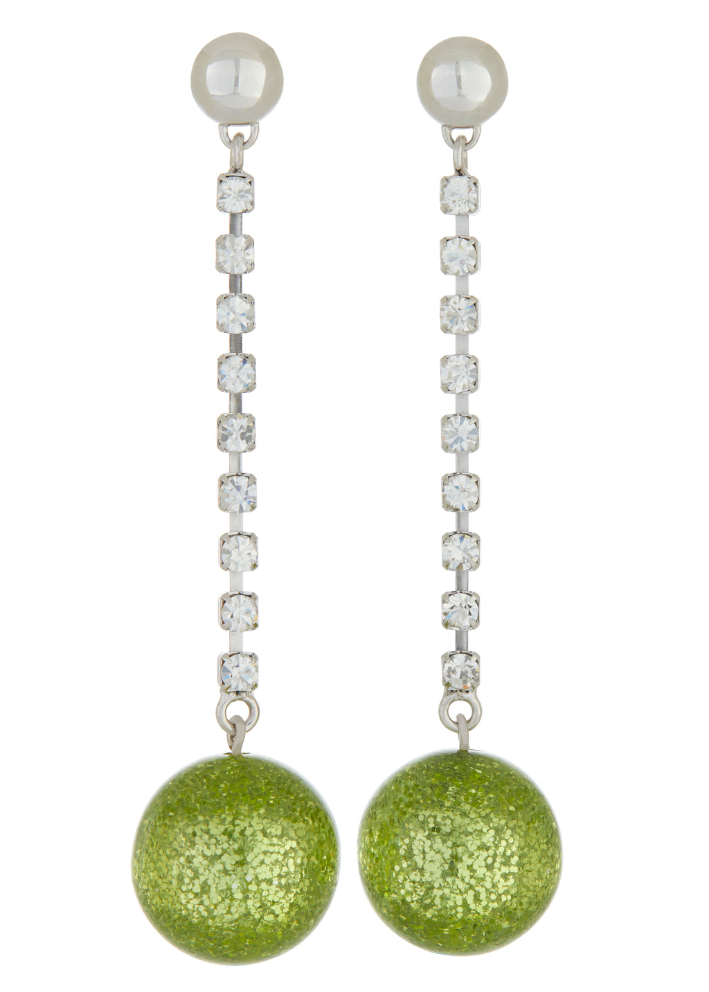 Lounge Earring - Crystal & Olive