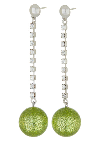 Lounge Earring - Crystal & Olive