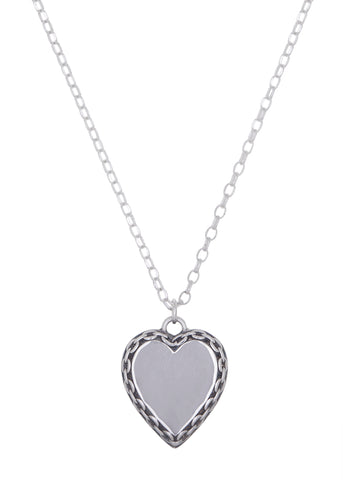 Chain Heart Necklace in Sterling Silver