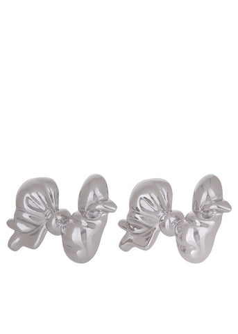 Big Bow Earrings in Silver