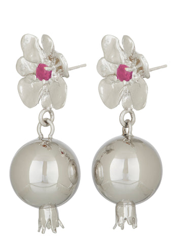 Melograno Earrings in Silver - Rosa