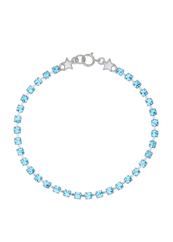 Crystal Bracelet in Silver - Aqua