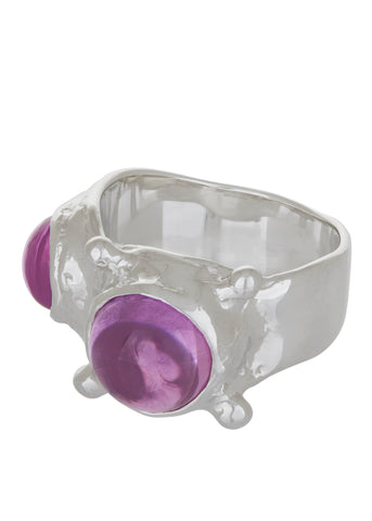 Pulp Ring in Sterling Silver - Fuchsia