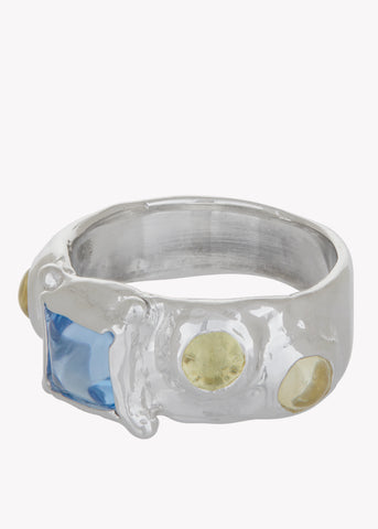 Suede Ring in Sterling Silver - Ice Blue Limoncello