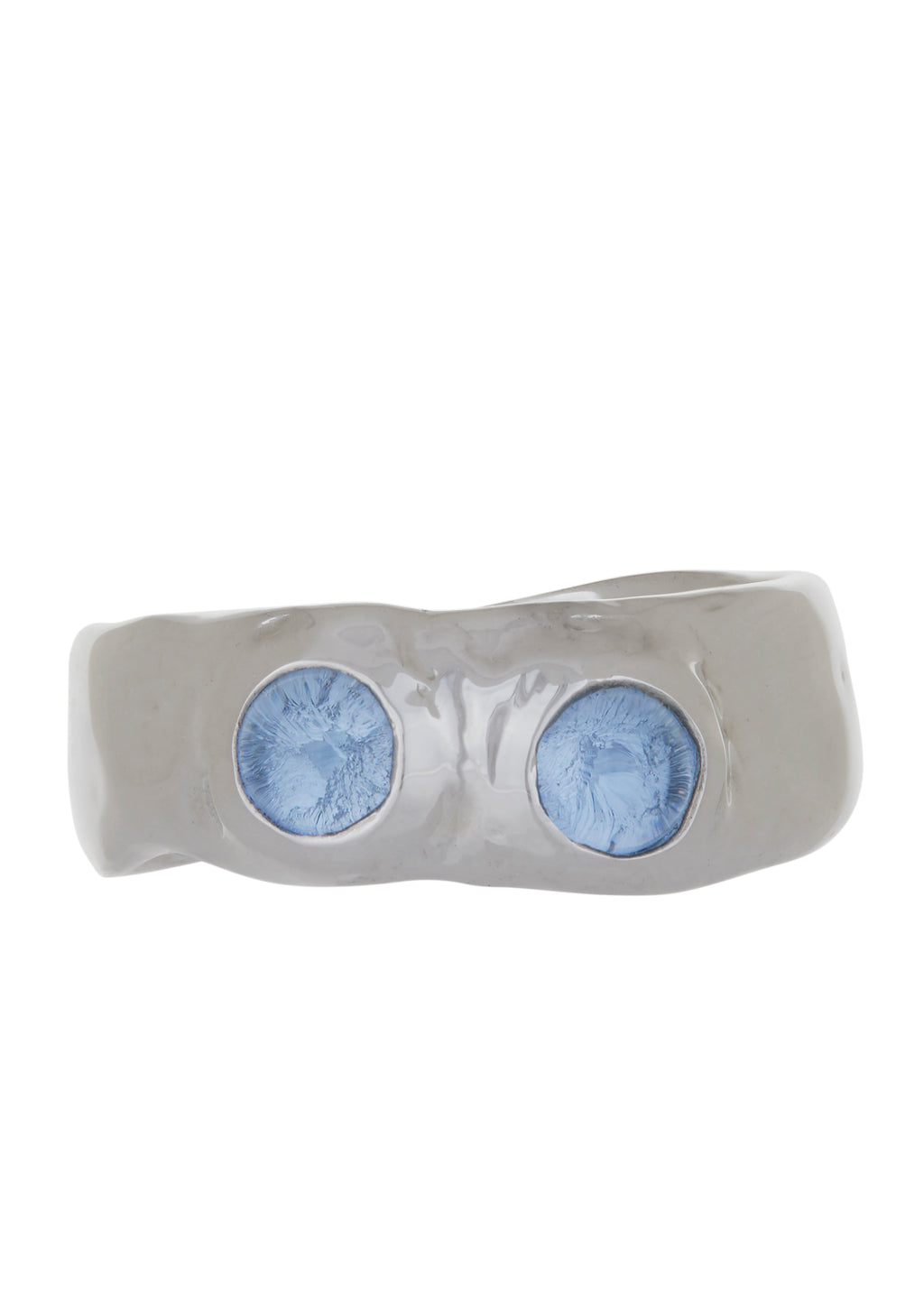 Felt Ring in Sterling Silver - Ice Blue