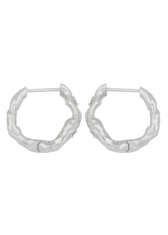 Nan Hoops in Silver - Pink Sapphire