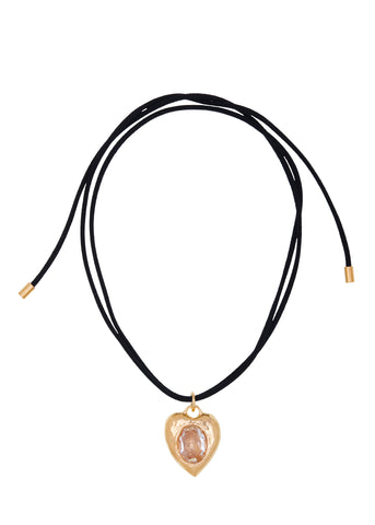 Pacha Cord Necklace in Gold - Crystal