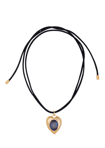 Pacha Cord Necklace in Gold - Light Blue