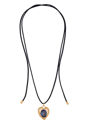 Archive Pacha Cord Necklace in Gold - Light Blue