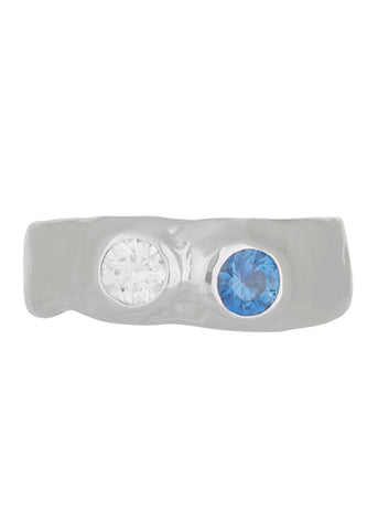 Felt Ring Divine White Gold - Diamond & Blue Sapphire