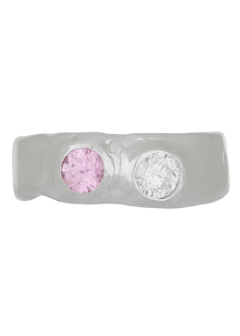 Felt Ring Divine White Gold - Diamond & Pink Sapphire