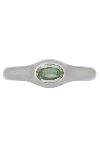 Cecil Ring in White Gold - Mint Green Tourmaline