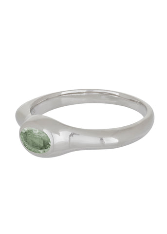 Cecil Ring in White Gold - Mint Green Tourmaline