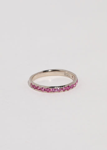Amador 3mm Pave in White Gold - Pink Sapphire