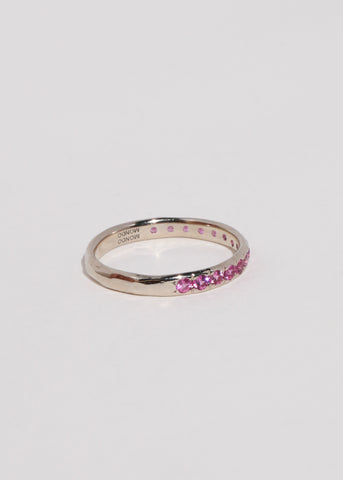 Amador 3mm Pave in White Gold - Pink Sapphire