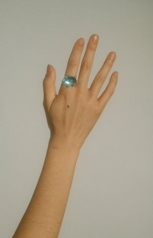 Diva Ring in Sterling Silver - Aqua