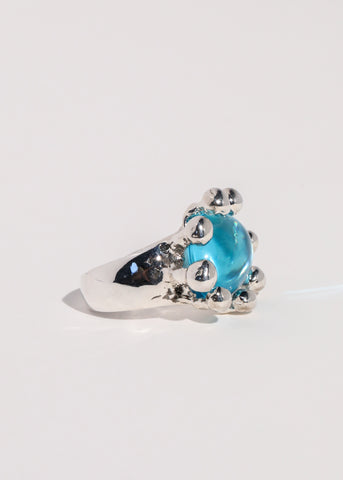 Diva Ring in Sterling Silver - Aqua