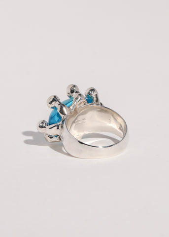 Diva Ring in Sterling Silver - Aqua