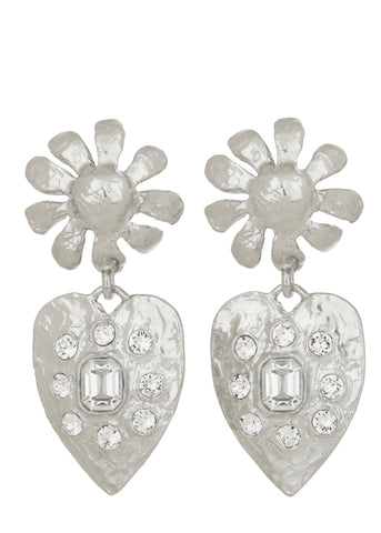 Archive Tropicana Earrings in Silver and Crystal