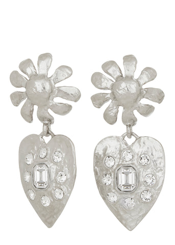 Archive Tropicana Earrings in Silver and Crystal