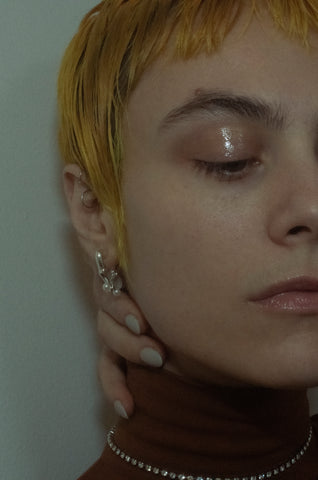 Flame Hoops in Silver