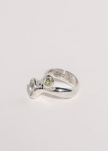 Mambo Ring in Sterling Silver - Crystal/Jonquil