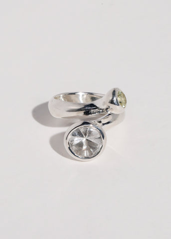 Mambo Ring in Sterling Silver - Crystal/Jonquil