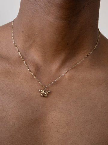 Butterfly Charm Necklace in 14K