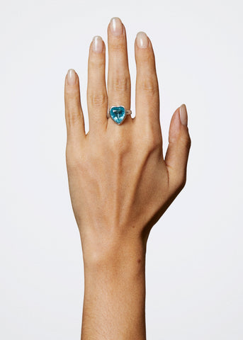 Archive Lovely Ring in Sterling Silver - Aqua