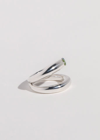 Paradox Ring in Sterling Silver - Peridot/Aquamarine