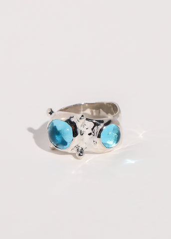 Pulp Ring in Sterling Silver - Aqua