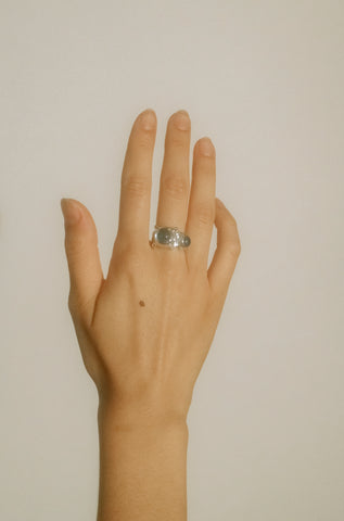 Pulp Ring in Sterling Silver - Aqua
