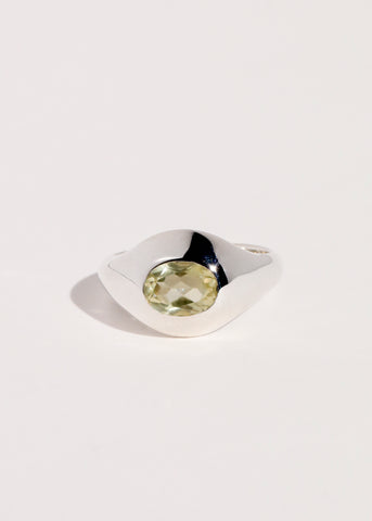 Palatial Ring in Sterling Silver - Lemon Quartz