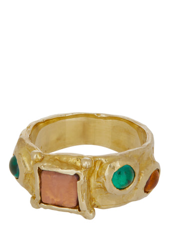 Archive Suede Ring in Brass - Lavender