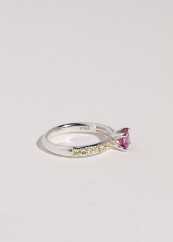 Princess Pave Ring - Rose/Yellow