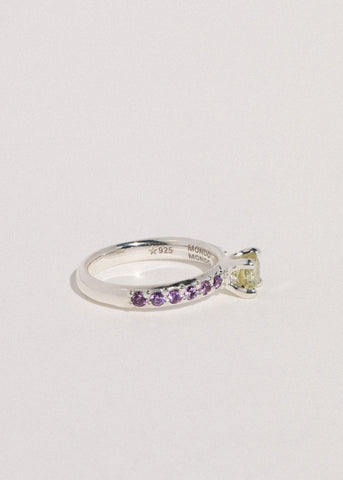 Princess Pave Ring - Yellow/Violet