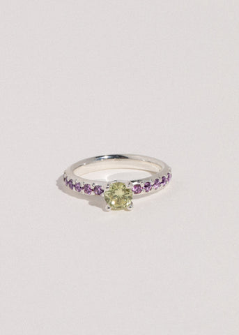 Princess Pave Ring - Yellow/Violet