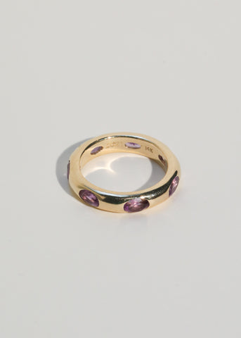 Archive Orbital Ring in 14k - Faceted Light Amethyst